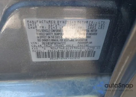 2019 Nissan Sentra S from USA, damaged, VIN 3N1AB7APXKY447272